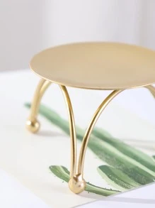 1pc Zinc Alloy Simple Candle Holder - Gold - View 2