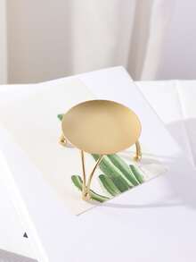1pc Zinc Alloy Simple Candle Holder - Gold - View 4