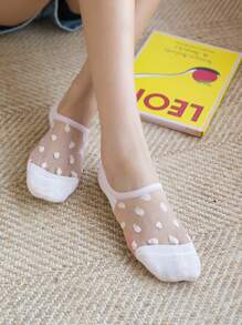 5pairs Dot Pattern Invisible Socks - Multicolor - View 4