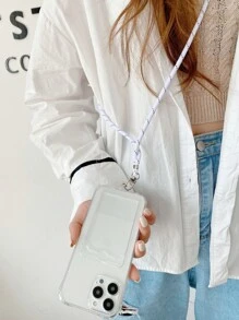 Clear Card Slot Phone Case With Lanyard - Clear - View 2