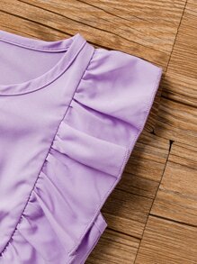 Toddler Girls Floral Print Ruffle Trim Bow Front Dress - Multicolor - View 6