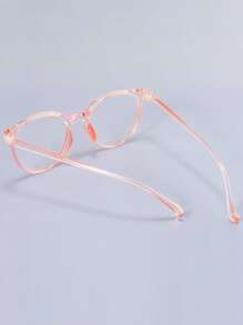 1pc Women's Round Pc Frame Decorative Fashion Glasses, Suitable For Office, Reading And Studying