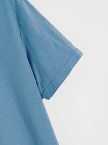 Manfinity Homme Men Letter Graphic Tee With Shorts - Multicolor - View 3