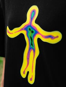 Figure Graphic Drop Shoulder Tee - Black - View 3