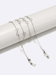 Cadena de gafas con decoración de estrellas y lunas, accesorios de gafas para mujeres para fiestas