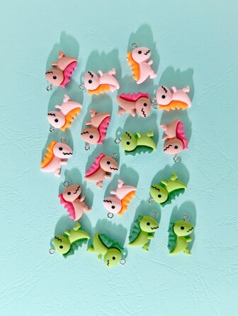 18pcs Cartoon Dinosaur DIY Pendant