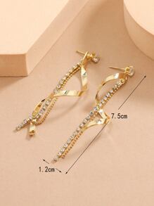 1pair Spiral Decor Pendant Earrings