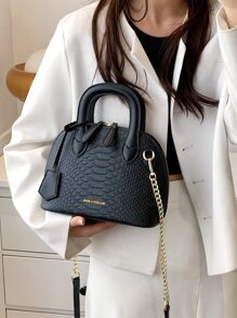 BELLEBORG Tối giản Cá sấu In Dập nổi cá sấu Chi tiết chữ cái Chuỗi Túi mái vòm , Đối với phụ nữ , & Cổ cồn trắng Công nhân
工人 , Đối với Giáo viên Món quà , Đối với Lady , Cho Nữ Đối với - màu đen - Xem 3