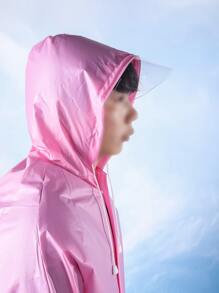 1 Áo Mưa EVA, Áo Mưa Đa Năng Chắc Chắn Hiện Đại Cho Gia Đình - Màu Hồng Tươi - Xem 3