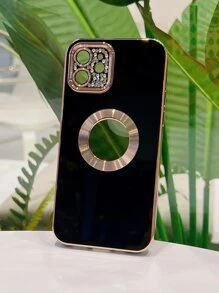 水鑽裝飾鏤空手機殼 - 黑色 - 查看 2