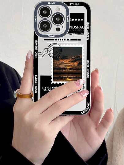 Scenery Pattern Clear Phone Case Compatible With IPhone 11,IPhone 13,IPhone 14 Pro Max