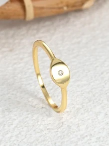 Charm-In Cubic Zirconia Decor Ring - Yellow Gold - View 4