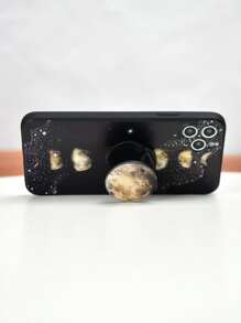 Moon Pattern Phone Case With Stand-Out Phone Grip