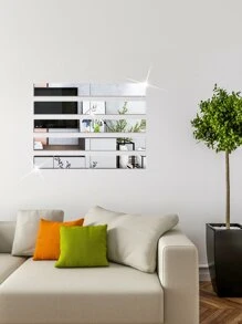 12 件螺旋图案镜面墙贴，自粘式可移除 DIY 装饰，金色、银色、黑色奢华风格，现代家居装饰品 - 銀色 - 查看 8