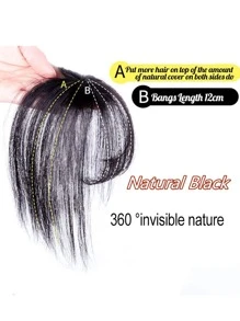 Short Straight Synthetic Hair Bangs - Maroon - View 3