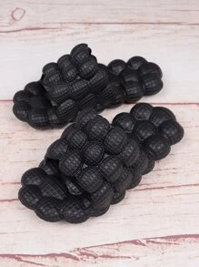 Single Band Bubble Slides - Black - View 6