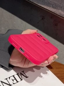 苹果热粉色纯色羽绒手机壳适用于 iPhone 11、iPhone 13、iPhone 14 Pro Max