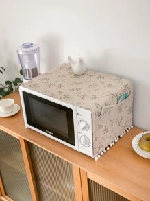 Flower Print Microwave Oven Cover,Bag,Organizer,Storage