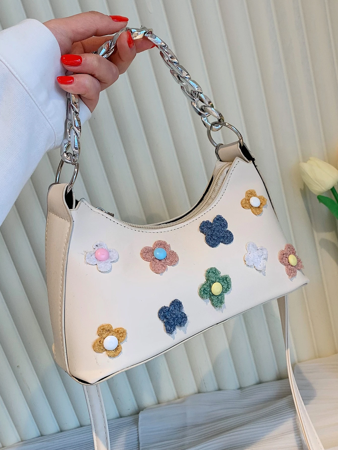 flower baguette bag
