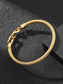 Minimalist Design Bangle For Women For Party Banquet Wedding - Yellow Gold - View 2