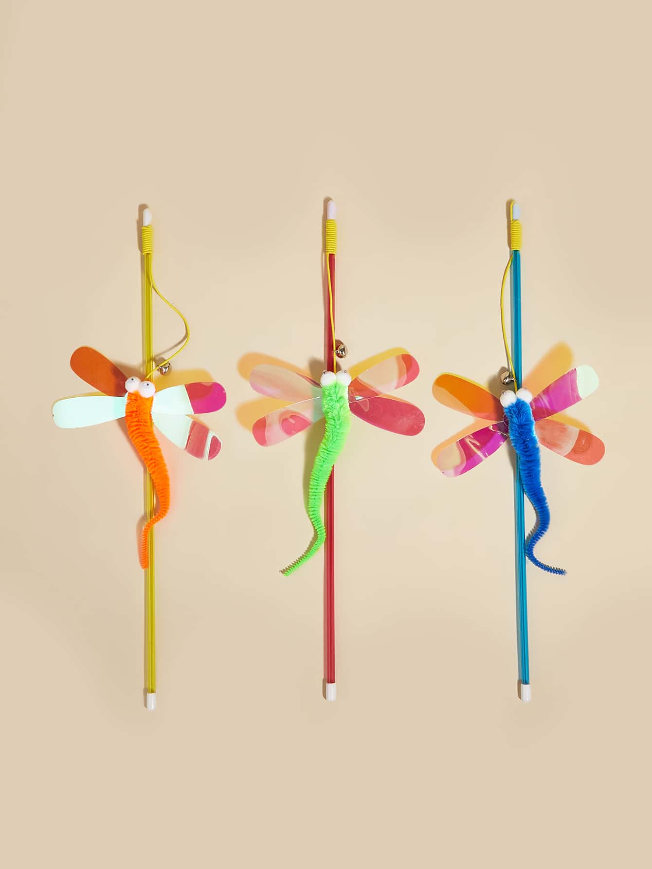 1pc Random Color Dragonfly Design Cat Teaser Stick - Multicolor - View 1