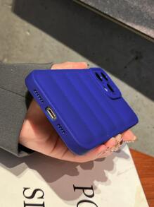 Funda de teléfono azul sólida tipo acolchado compatible con iPhone 11, iPhone 13, iPhone 14 Pro Max, resistente al agua, a los golpes, a las caídas y a los arañazos - Azul - Ver 3