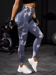 Easithlete 無縫紮染運動打底褲 - 彩色 - 查看 4