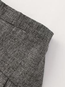 Toddler Girls Button Front Pleated Skirt - Dark Grey - View 4