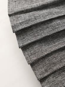 Toddler Girls Button Front Pleated Skirt - Dark Grey - View 6