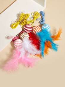 1 cái Màu Sắc Ngẫu Nhiên Trang Trí Lông Mèo Teaser Đồ Chơi - Nhiều màu - Xem 2