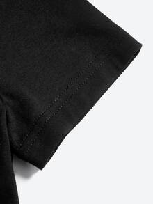 Elenig Figure & Floral Print Tee - Black - View 5