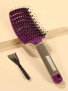2 piezas/Set Cepillo + Peine para limpiar las garras y el pelo de las mascotas, Cepillo, Peine, Herramientas para el cabello, Productos y accesorios para peluquería, salón de belleza, vuelta al colegio, artículos esenciales de viaje y vacaciones, para mujeres, cepillo de pelo, cepillo desenredante, cepillo, peines, peluquero, herramientas para el cabello, productos para el cabello, cepillo para alisar, cuidado del cabello, peine, cepillo de pelo, productos para el cabello rizado - Morado - Ver 1