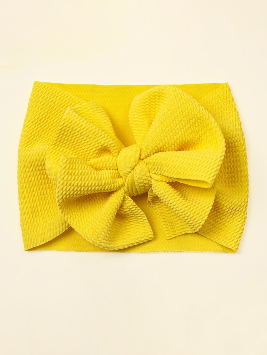 Baby Bow Decor Hair Band - Yellow - View 1