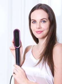 快速加熱和防燙傷直髮器梳子 - 黑色 - 查看 1