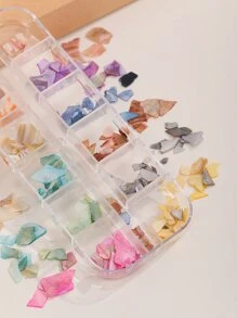 1 caja Decoración de arte de uñas con fragmentos de concha - Multicolor - Ver 3