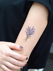 KING HORSE 1 hoja Pegatina tatuaje con estampado de lavanda - Morado - Ver 5