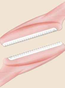 眉毛修剪器和剃须刀套装，2 件毛发修剪工具，配有韧性镊子和塑形剃须刀，带盖面部剃须刀，男女通用，2 把剃须刀可去除眉毛、颈毛和细面部毛发 - 粉色 - 查看 4