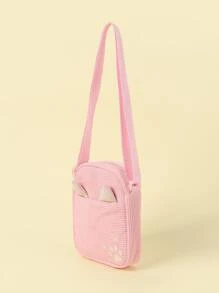 Girls Paw Pattern Cartoon Ear Decor Square Bag - Pink - View 4