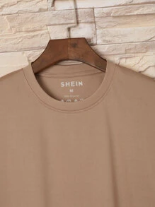 Men Solid Tee - Camel - View 4