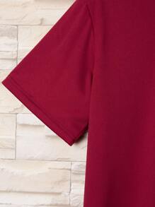 Men Letter Graphic Tee - Burgundy - View 4