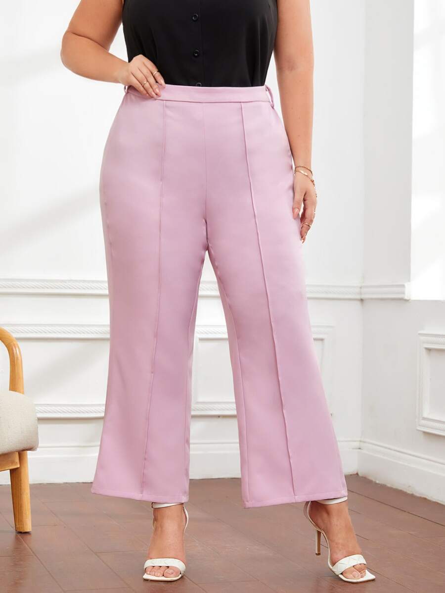 Pantalones acampanados con costura con diseño - Lila Púrpura - Ver 1