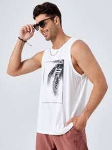 Manfinity VCAY Men Tropical Print Tank - White - View 4