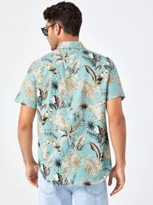 Manfinity VCAY Nam Lỏng lẻo Bản in nhiệt đới Áo sơ mi - Nhiều màu - Xem 2