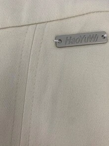 Shorts con parche bajo con abertura culottes - Beis - Ver 4