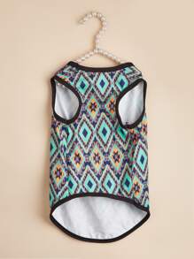 1pc Geometric Print Pet Tank - Multicolor - View 4