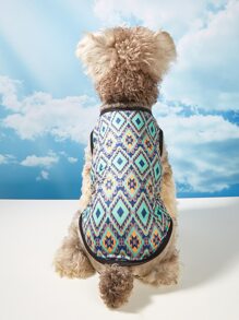 1pc Geometric Print Pet Tank - Multicolor - View 6