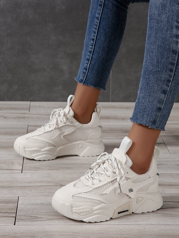 Laceup Front Chunky Sneakers SHEIN USA