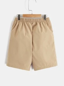 SHEIN 青少年男孩倾斜口袋恐龍印花短裤