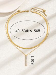2pcs Geometric Charm Necklace - Yellow Gold - View 3