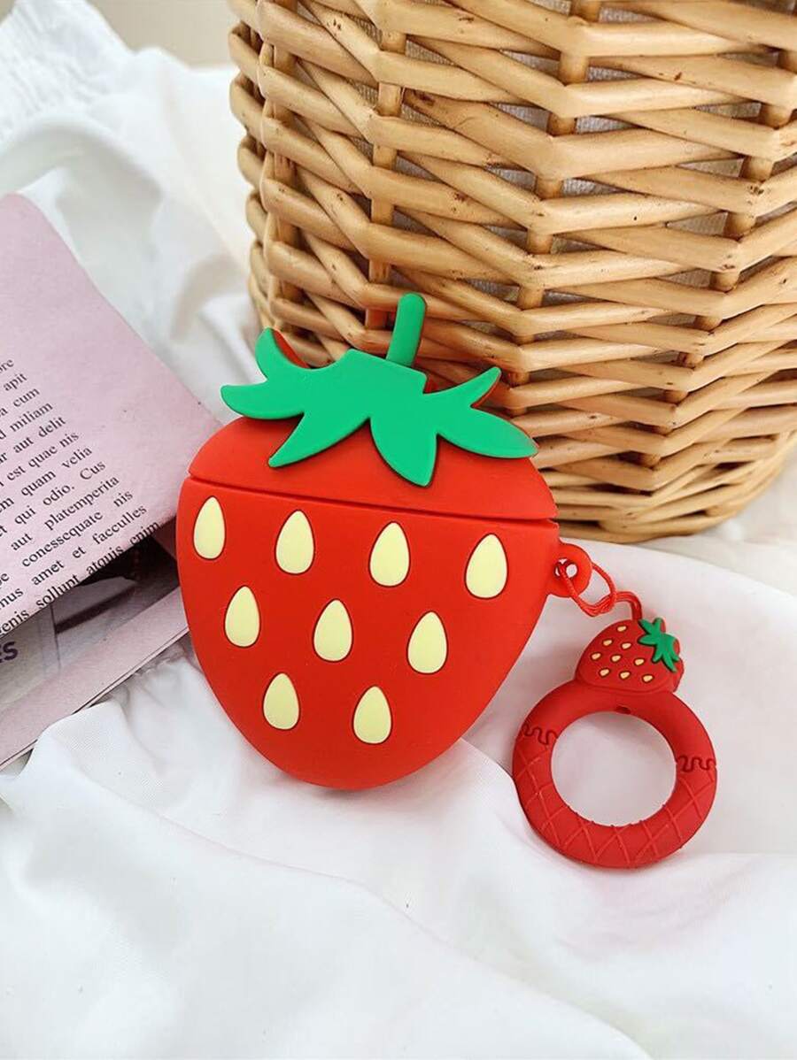 可爱夏季 3D 草莓卡通硅胶耳机盒适用于 Airpods 1/2/3/Pro - 彩色 - 查看 1